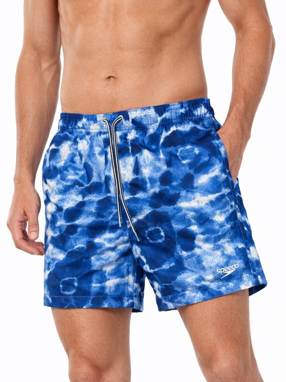 Speedo Blue Print Swim Trunks XL Quick Dry